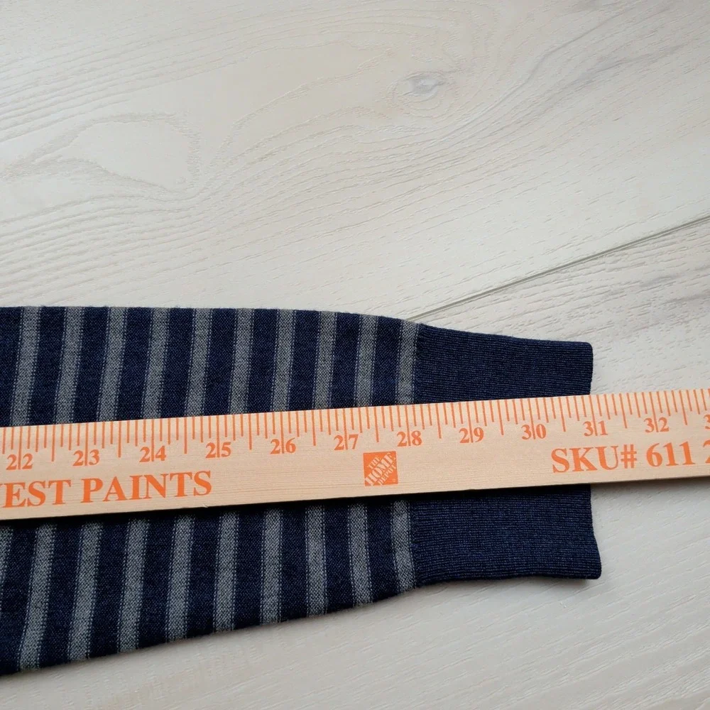 Banana Republic Sweater Mens‎ XL Blue Striped Merino Wool Crew Neck Long Sleeve